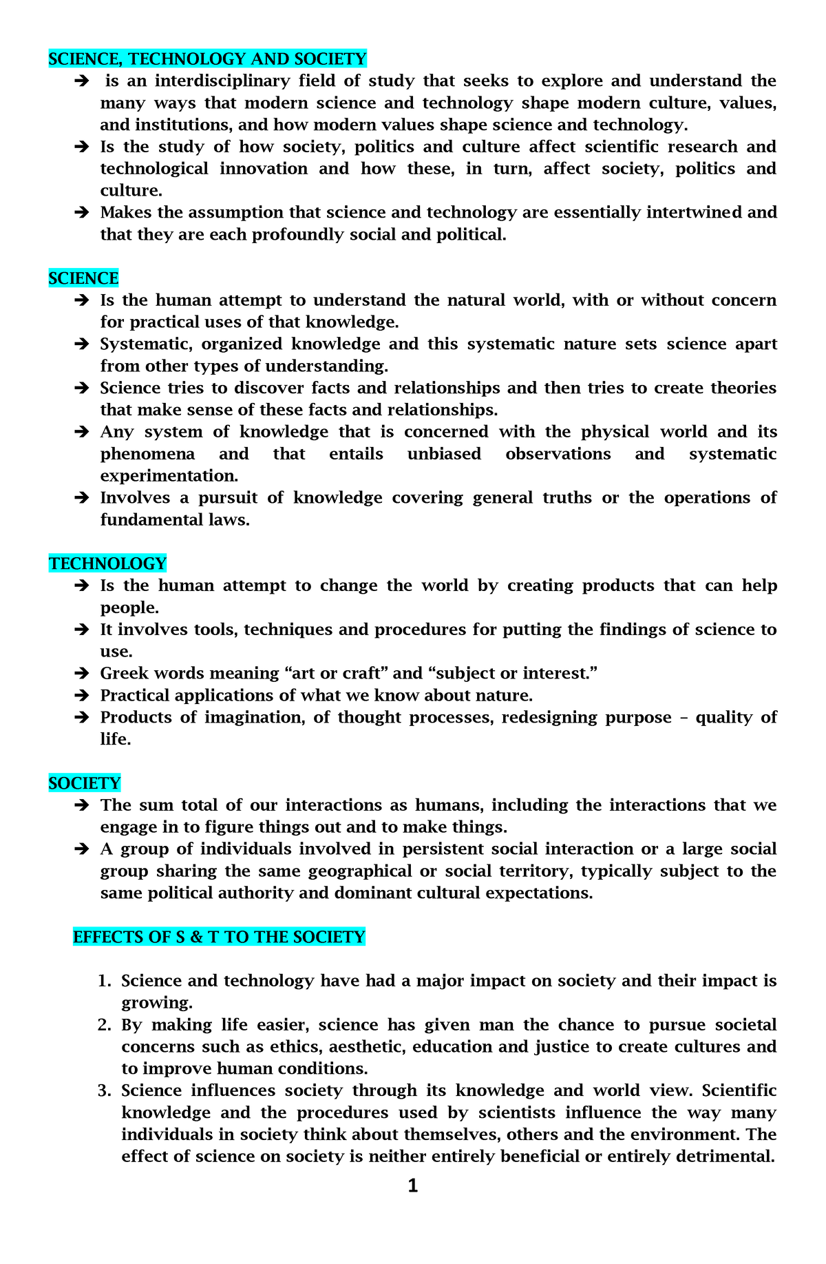 Intro To Science Technology And Society Lesson 1 - SCIENCE, TECHNOLOGY ...