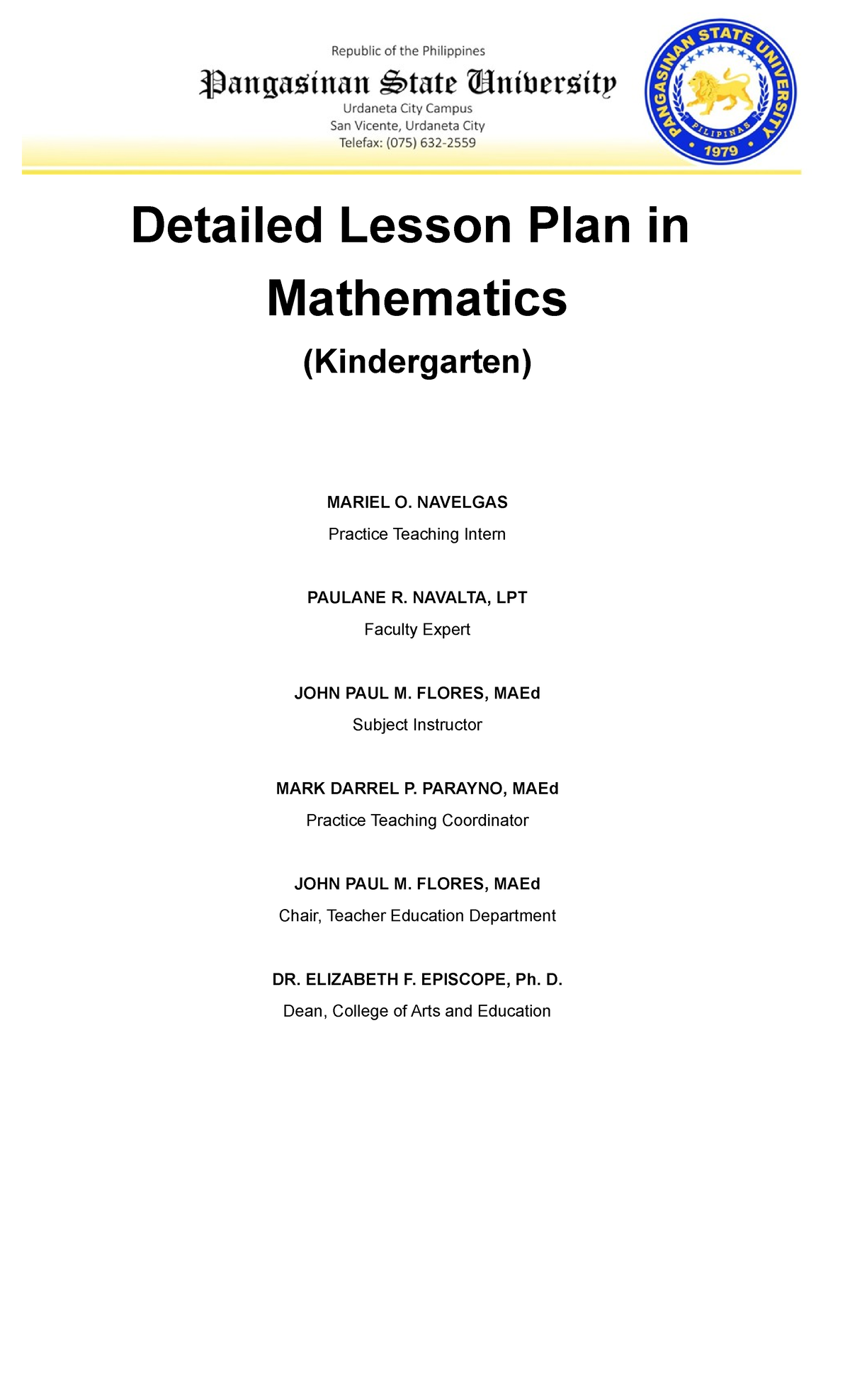 Mathematics - kinder - Lesson Plan - Detailed Lesson Plan in ...