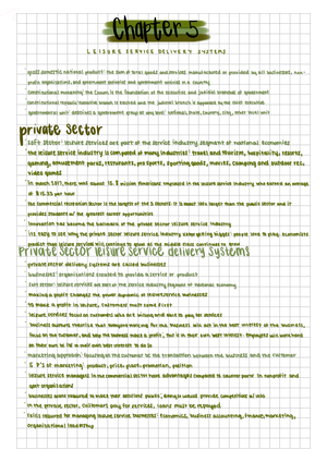 Chapter 7: Public Recreation and Leisure - REC 101 - Studocu