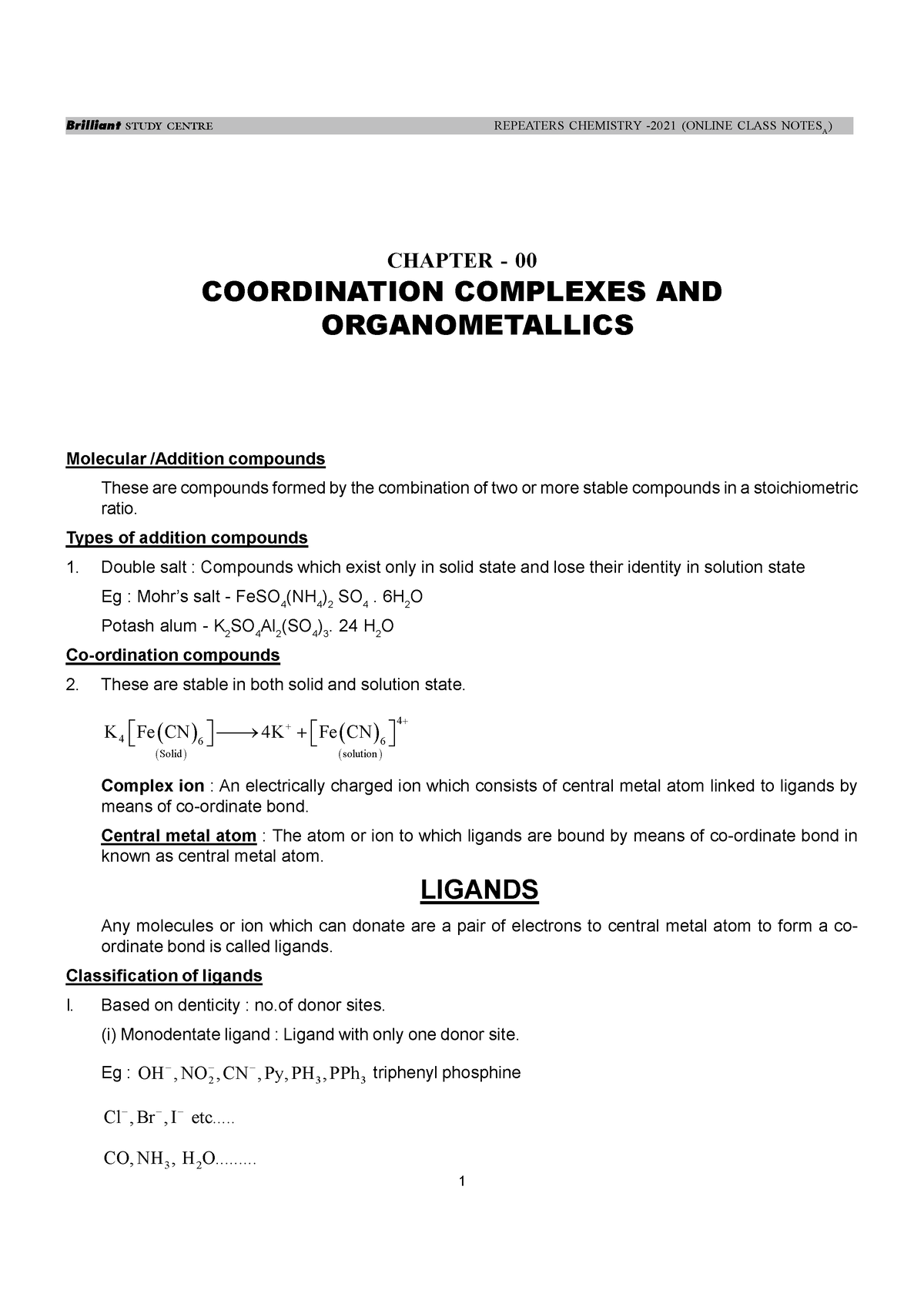 Cordination Comp - COORDINATION COMPOUNDS CHEMISTRY NEET - A CHAPTER ...