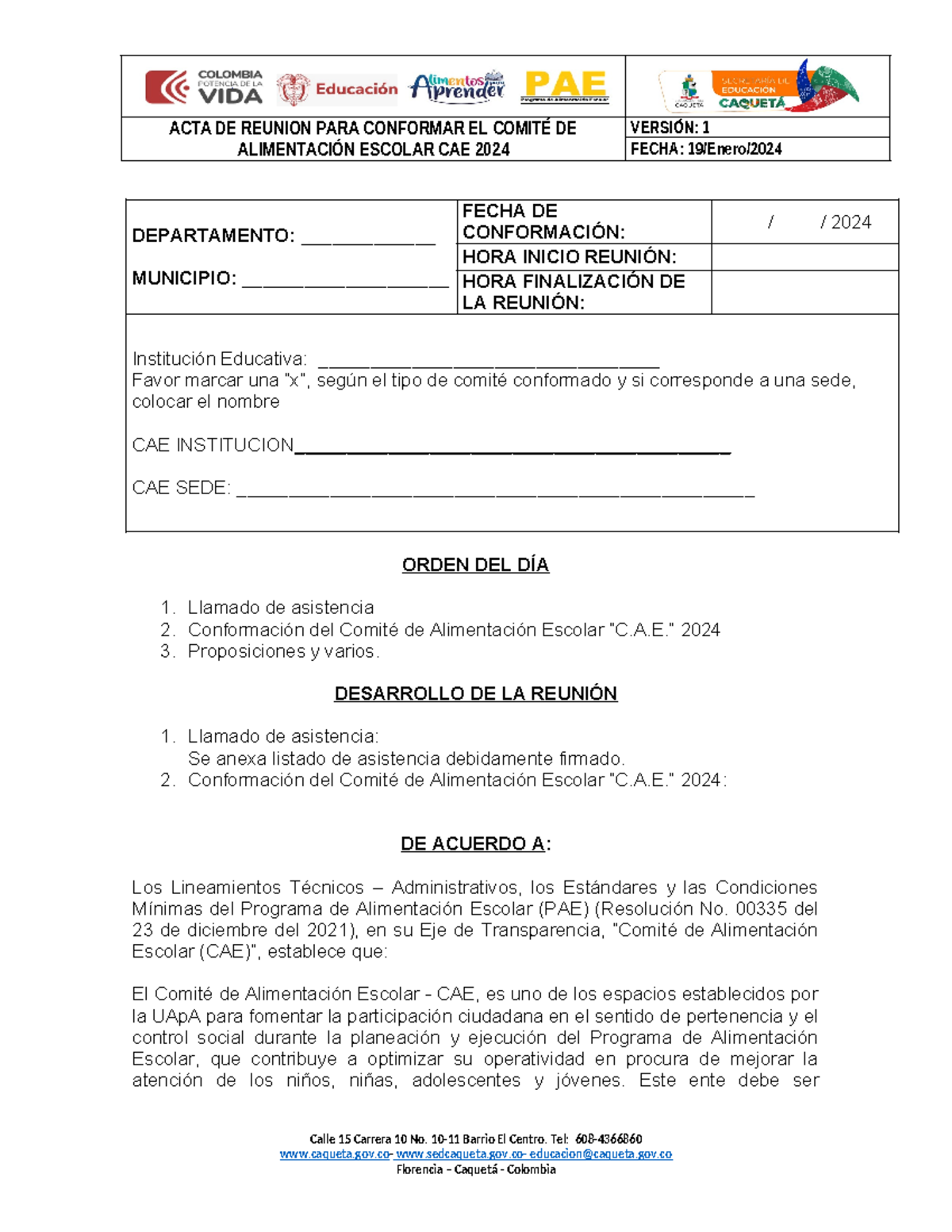 ACTA DE Conformacio CAE 2024 ALIMENTACIÓN ESCOLAR CAE 2024 FECHA 19