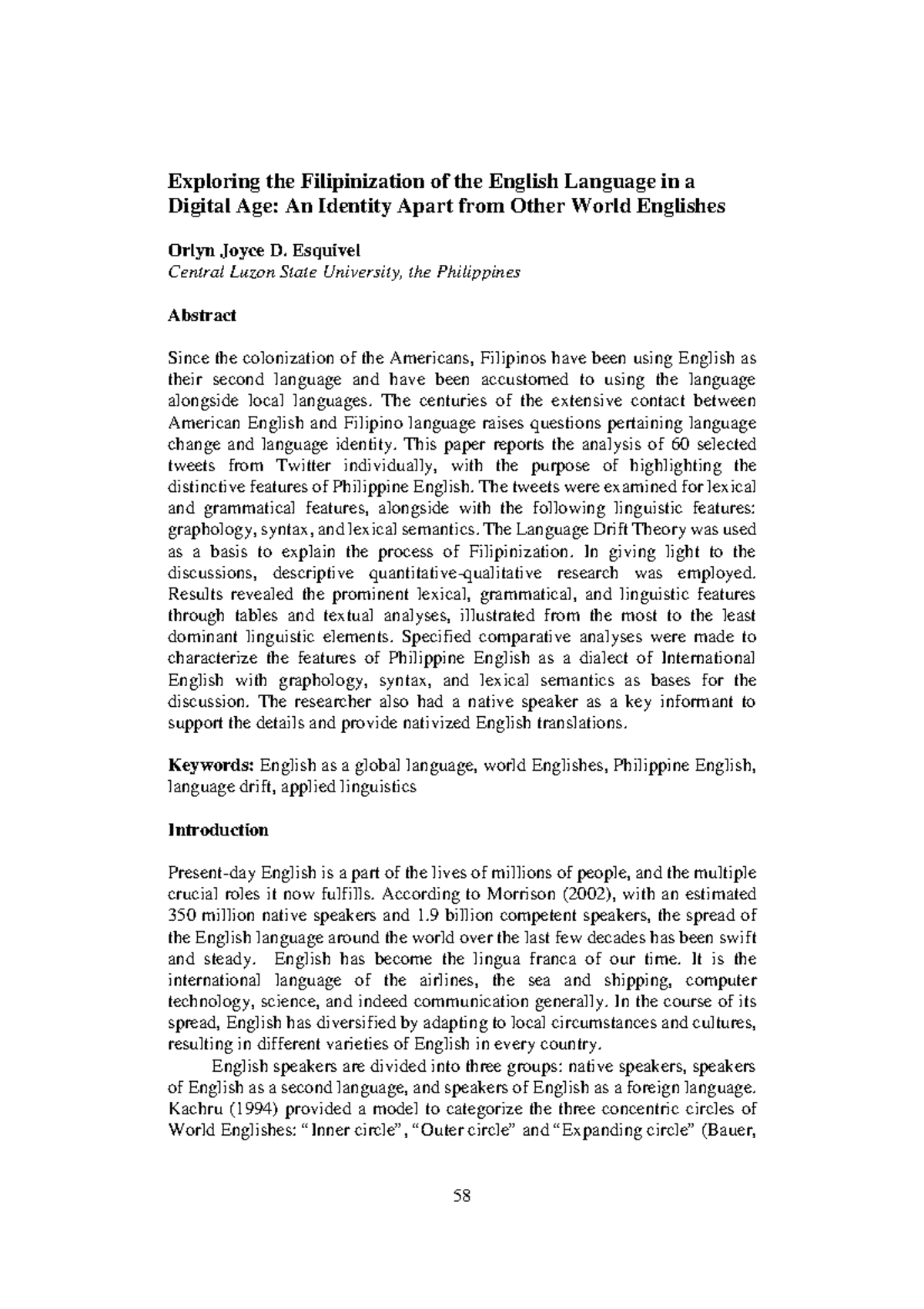 EJ1244667 - Review - Exploring the Filipinization of the English ...