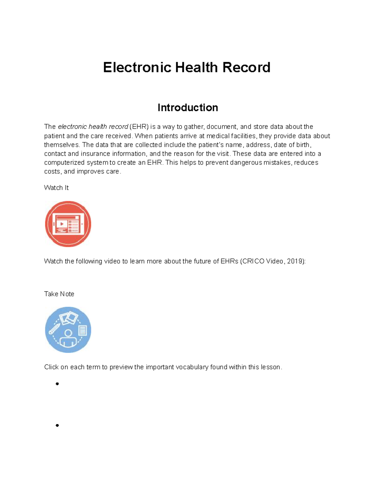 electronic health record research question