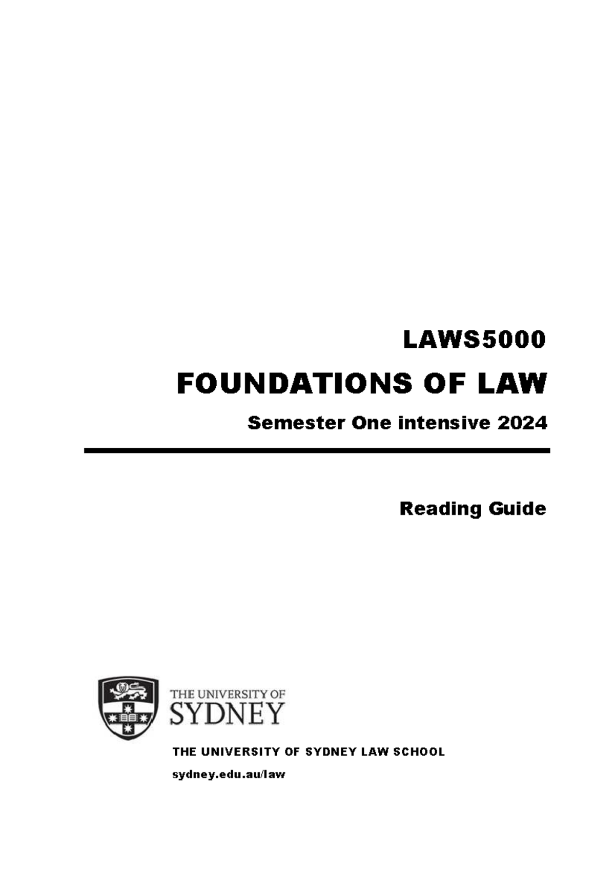 5000 Foundations of Law RG S1 2024 - LAWS FOUNDATIONS OF LAW Semester ...