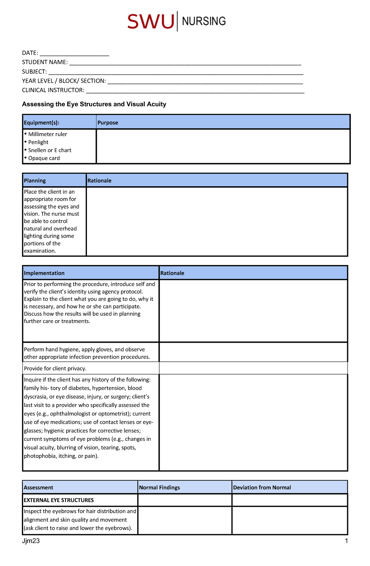 Eye Structures and Visual Acuity 1 - DATE ...