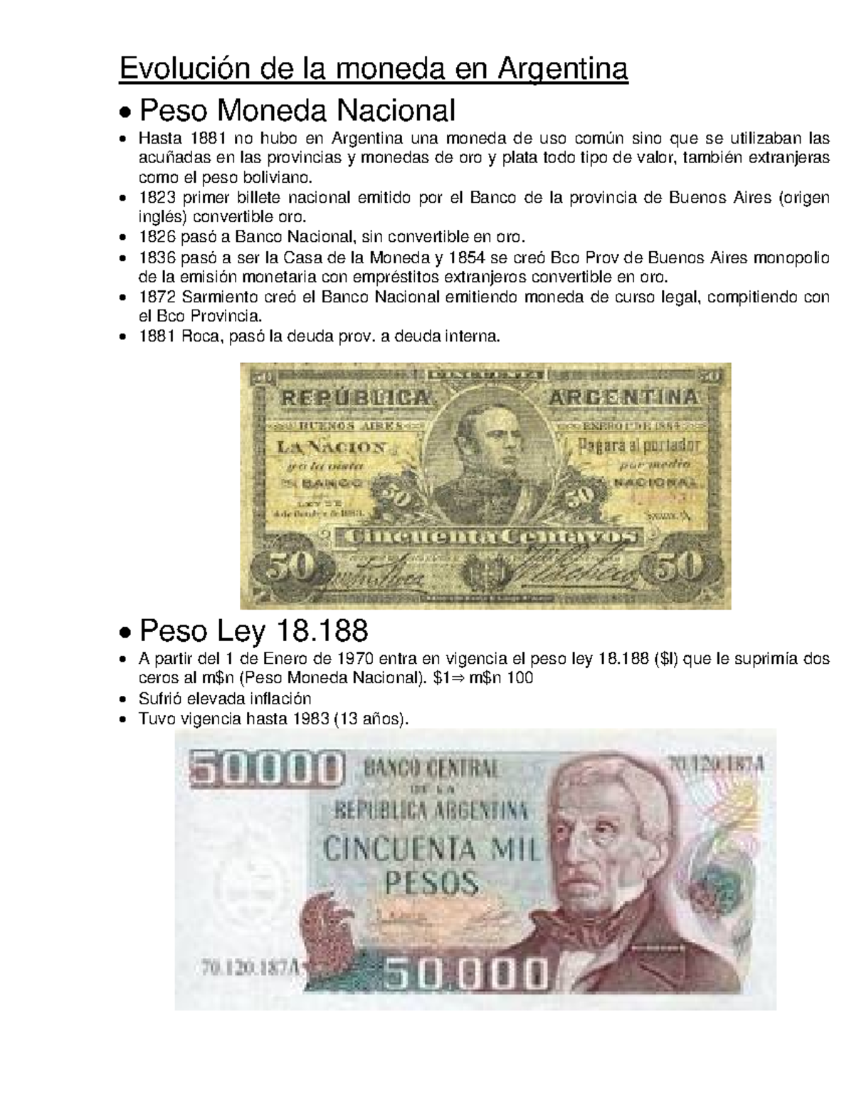 Evolución de la moneda en Argentina - Evolución de la moneda en ...