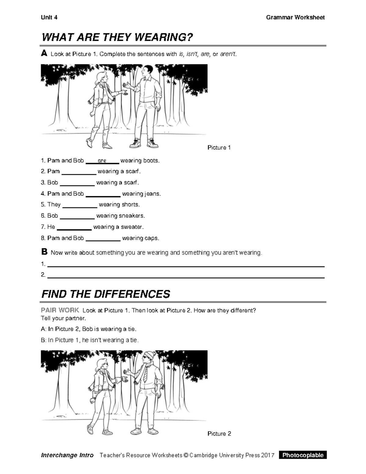 Interchange 5th Ed Intro Level Unit04 Grammar Worksheet Unit 4 Interchange 5th Ed Intro Level Unit04 Grammar Worksheet Unit 4