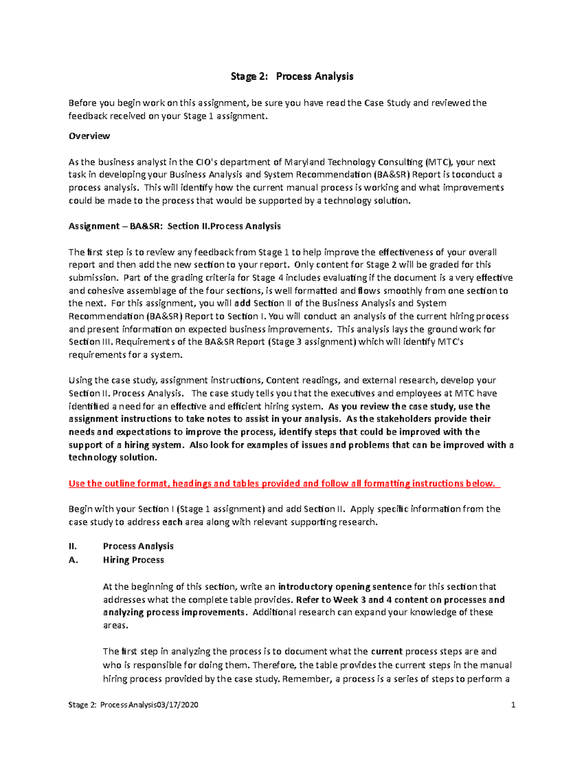 Stage 2 Business Analysis and System Stage 2