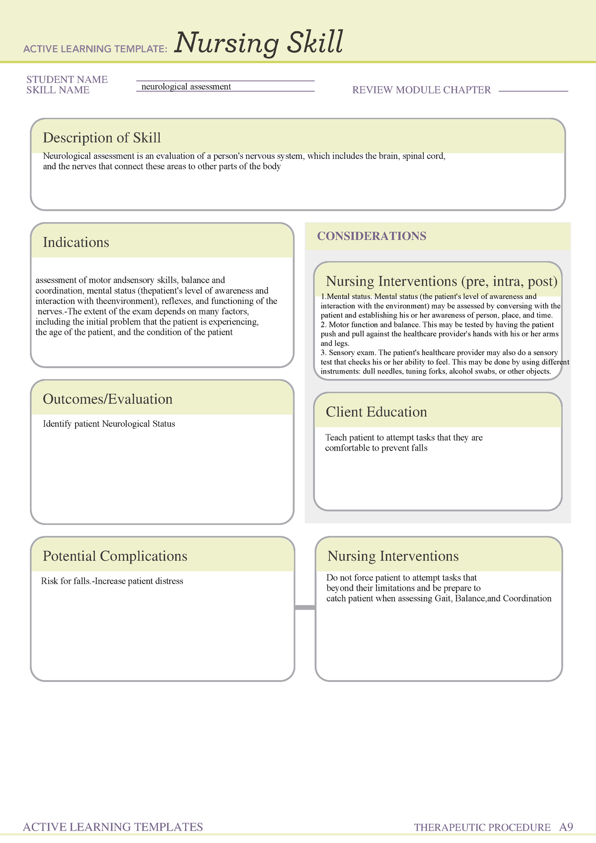 Nursing Skill form-2 - ATI template - NSG 229 - STUDENT NAME SKILL NAME ...