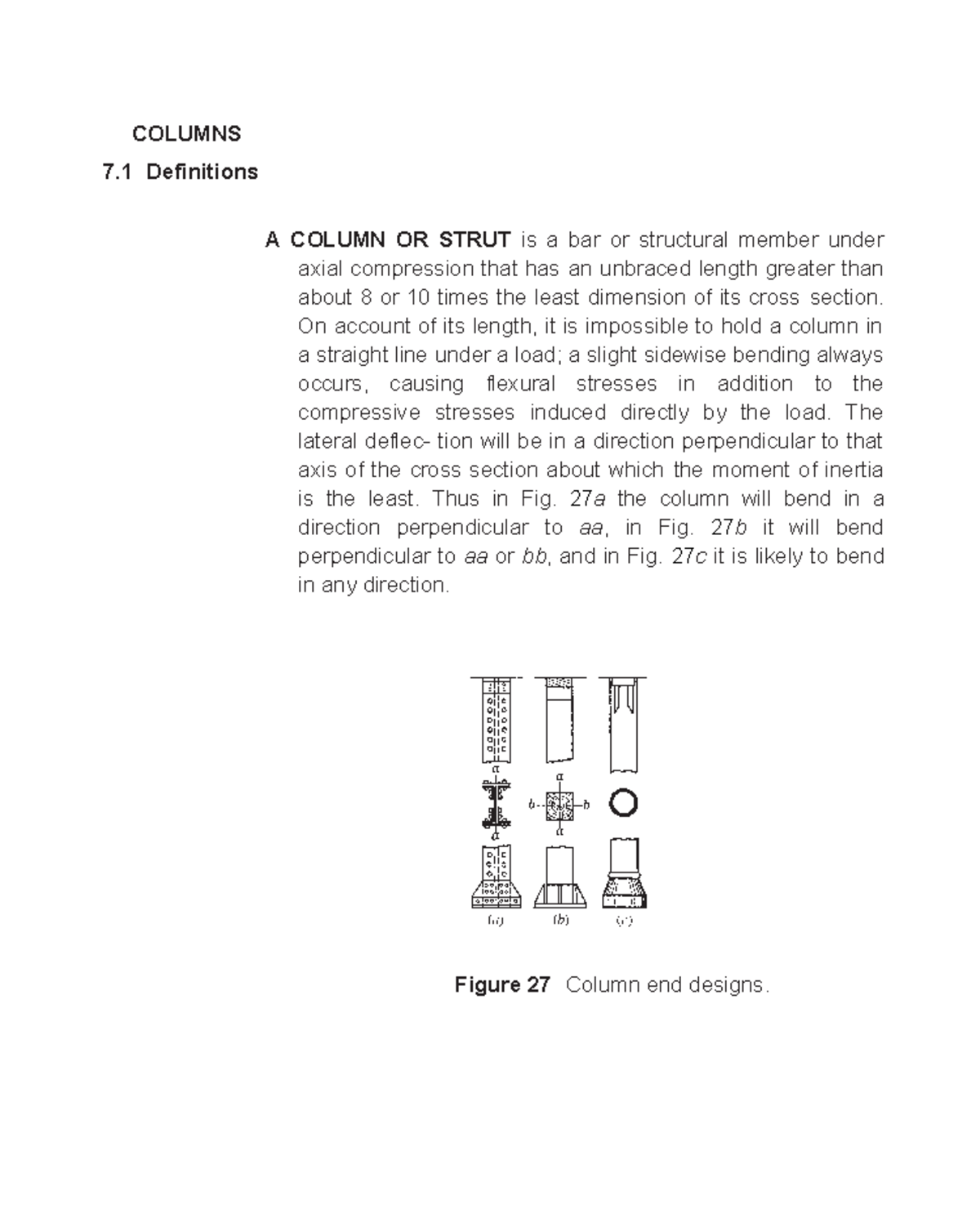 Columns - A COLUMN OR STRUT is a bar or structural member under axial ...