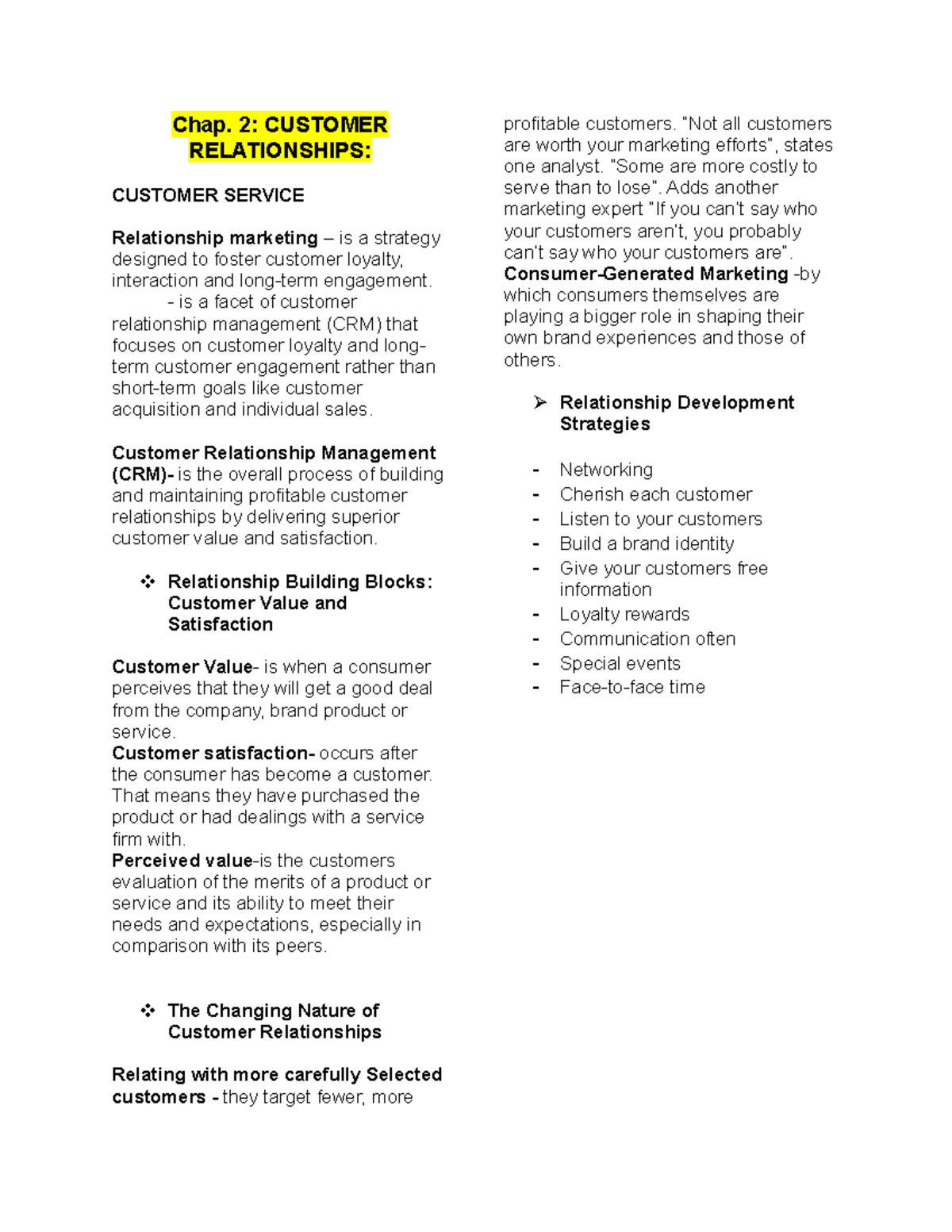 Marketing Management - Chap. 2: CUSTOMER RELATIONSHIPS: CUSTOMER ...