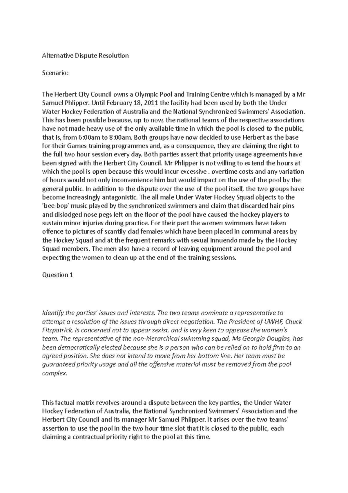 alternative dispute resolution essay pdf