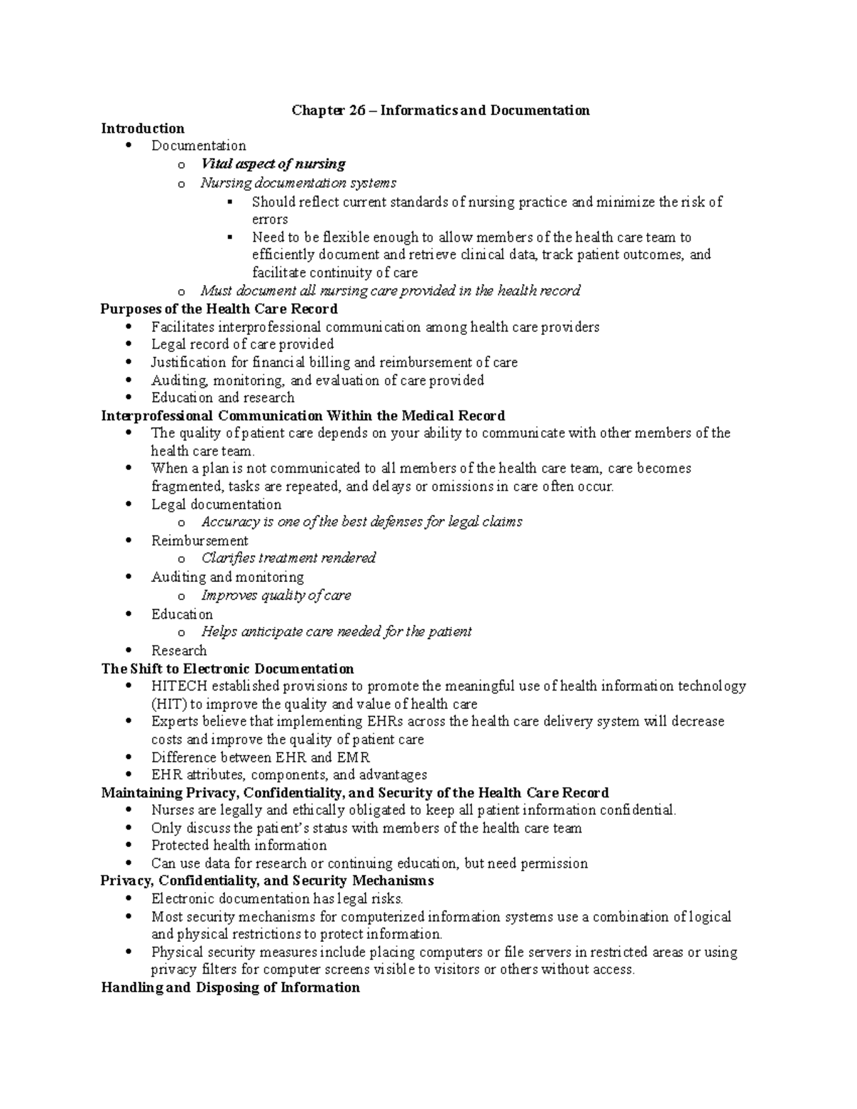 Chapter 26 Informatics And Documentation - Chapter 26 – Informatics And ...