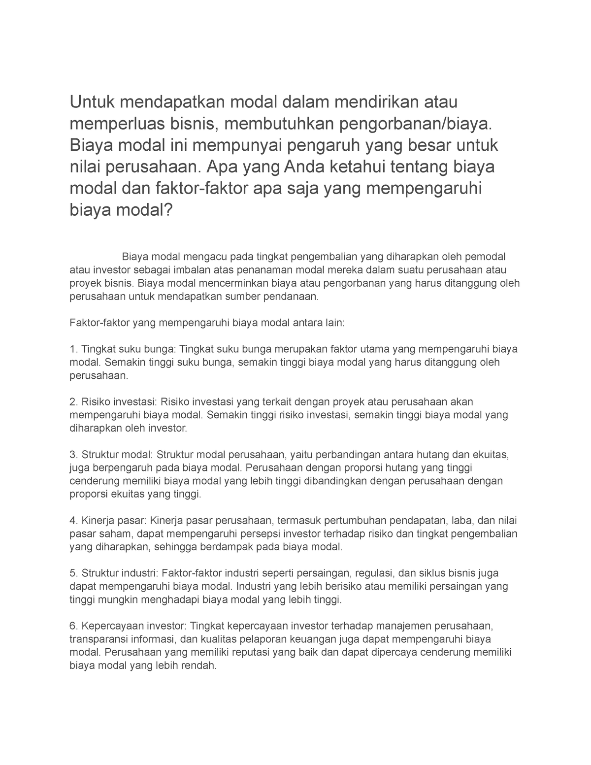 Soal Jawaban Diskusi 7 EKMA4213 - Untuk Mendapatkan Modal Dalam ...