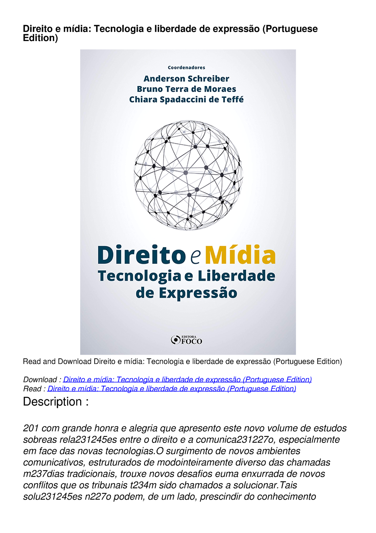 Pdfreaddownload Direito E Mídia Tecnologia E Liberdade De Expressão Portuguese Edition 5050