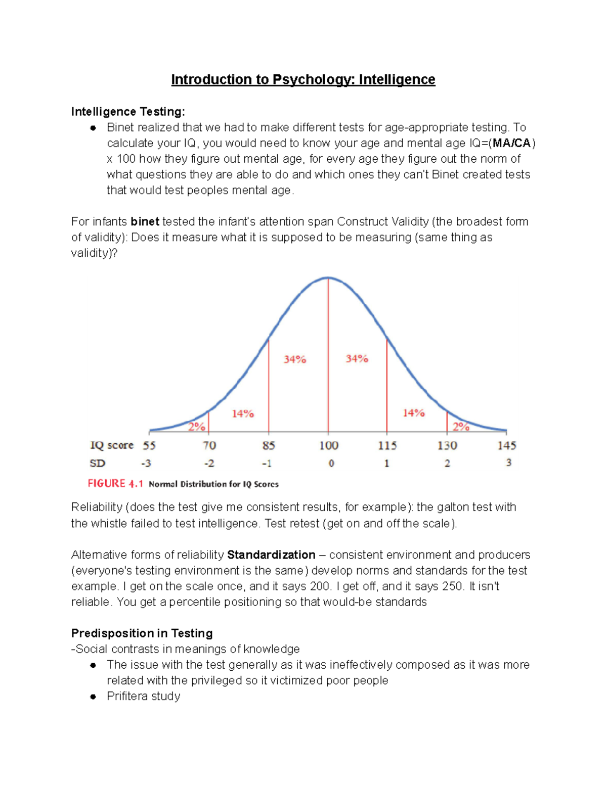 Introduction to Psychology Intelligence - Introduction to Psychology