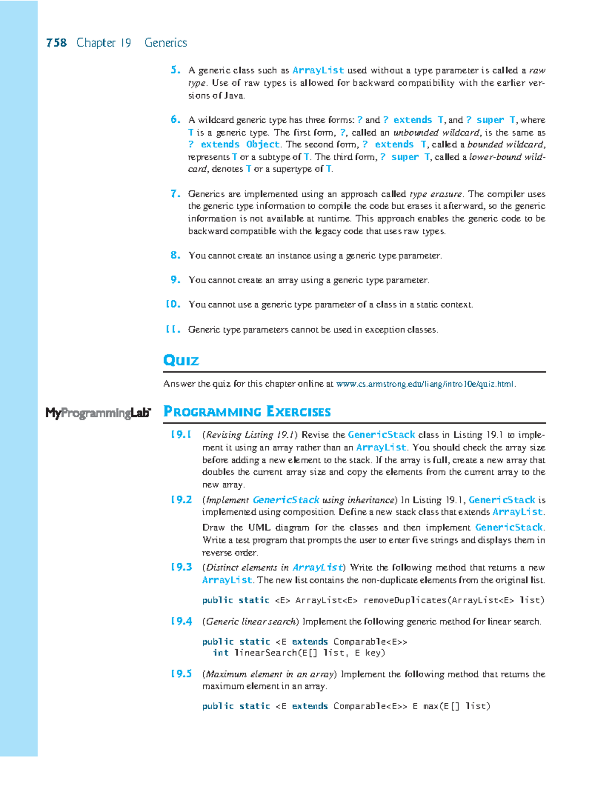 Introduction to Java Programming Notes - 758 Chapter 19 Generics 5. A ...