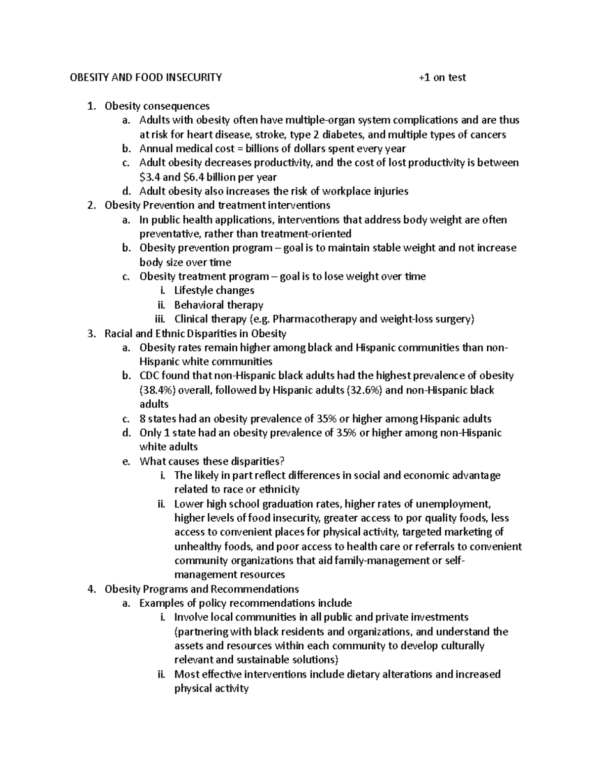 Obesity and food insecurity - OBESITY AND FOOD INSECURITY +1 on test ...