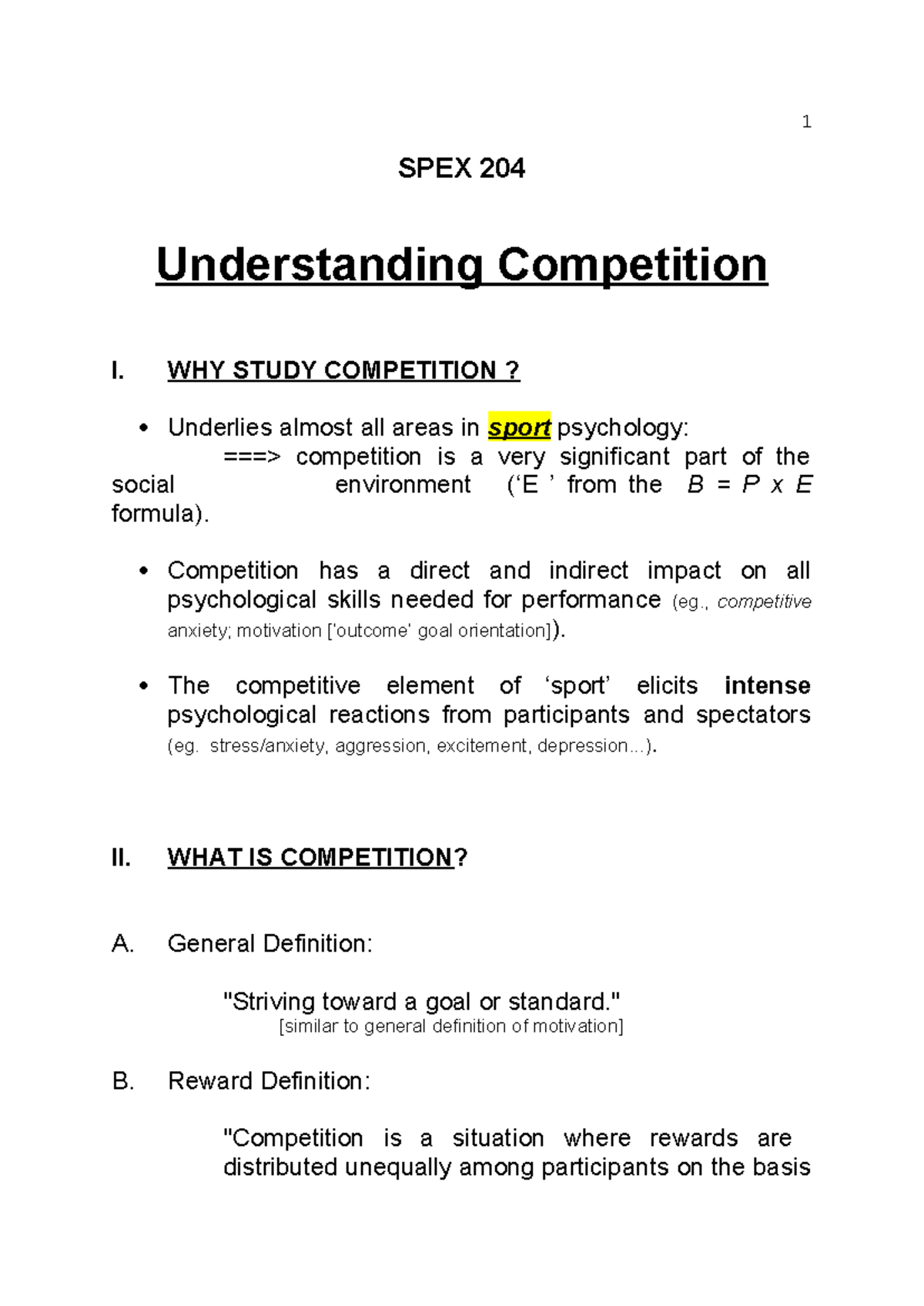 SPEX 204 LEC 07 - Competition BB(2) - SPEX 204 Understanding ...