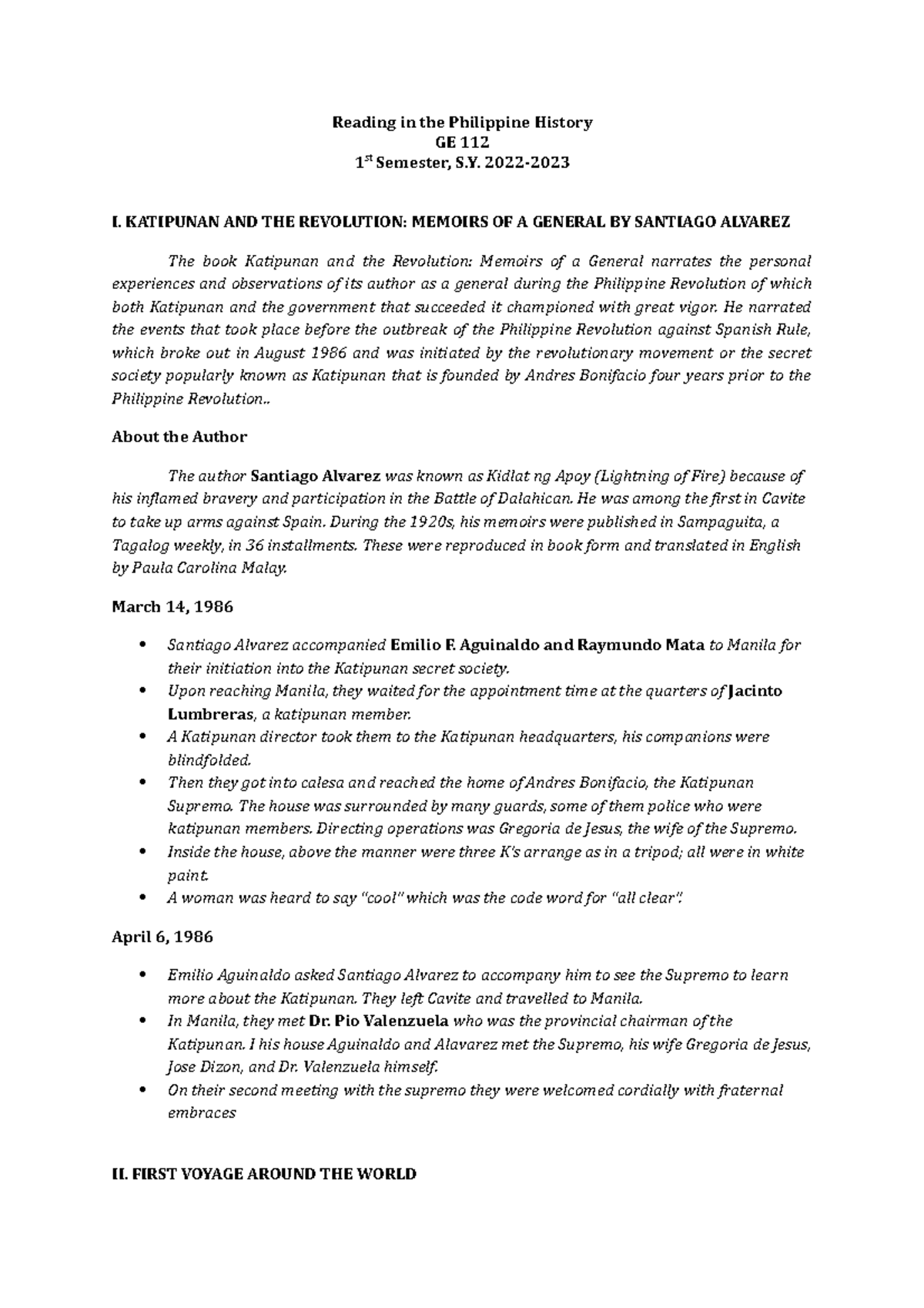 Reading in the Philippine History Module 2 to 6 Summary - Reading in ...