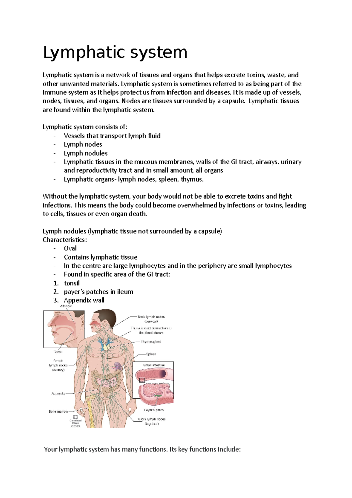 Lymphatic systerm - D material - Lymphatic system Lymphatic system is a ...