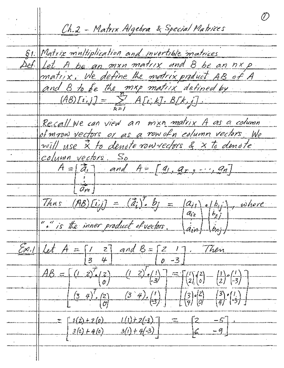 Ch.2 Class Notes - Lecture Note 2 - MAS 3105 - Studocu