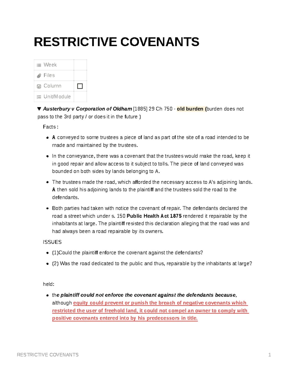 65c84e3f698c49b5a73d379656 e1370a Restrictive Covenants