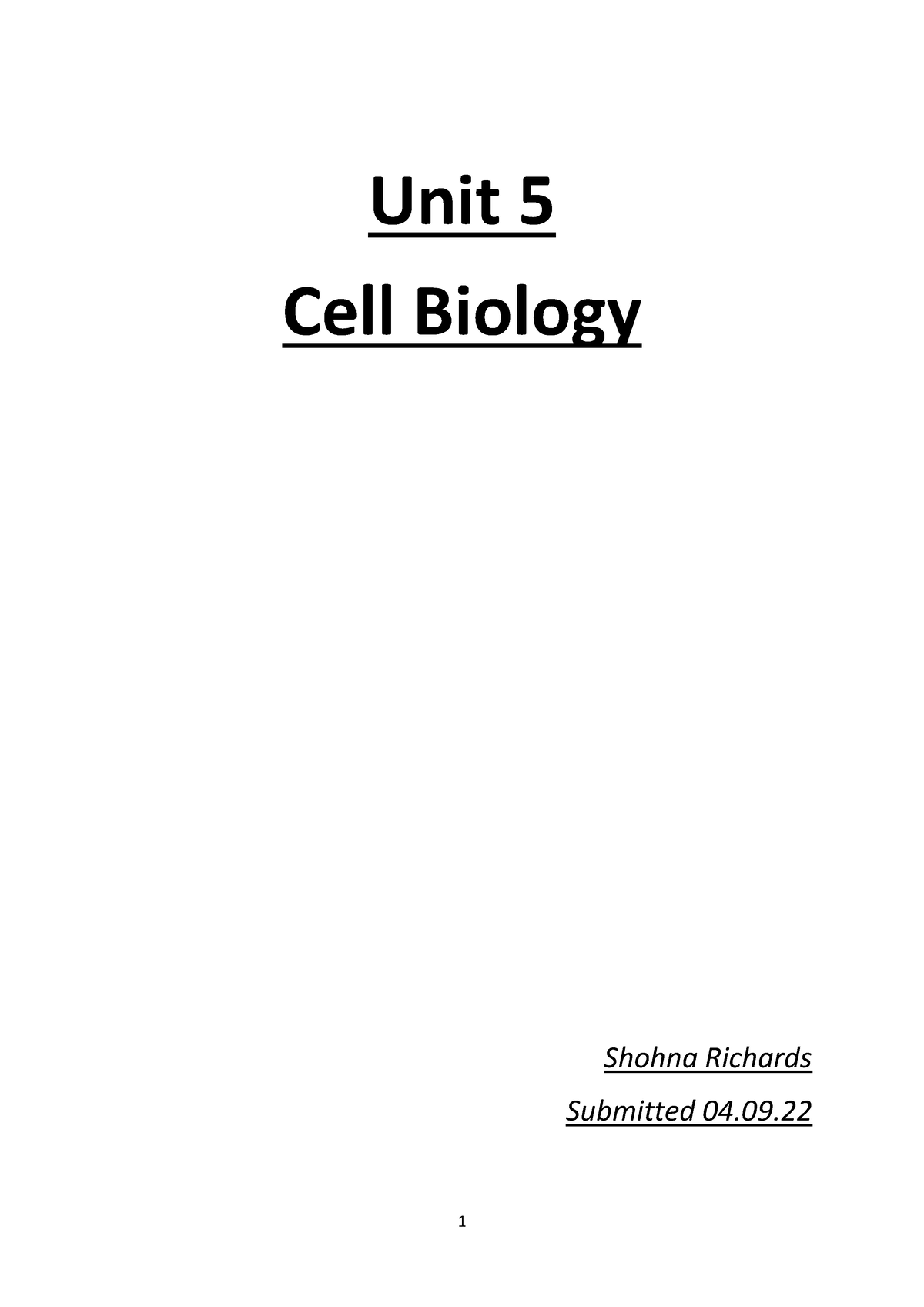 Cell Biology: Structure Metabolism and Division - Studocu