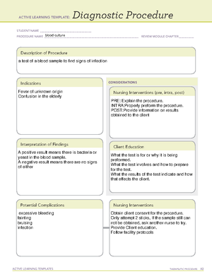 Diagnostic Procedure CBC - ACTIVE LEARNING TEMPLATES THERAPEUTIC ...