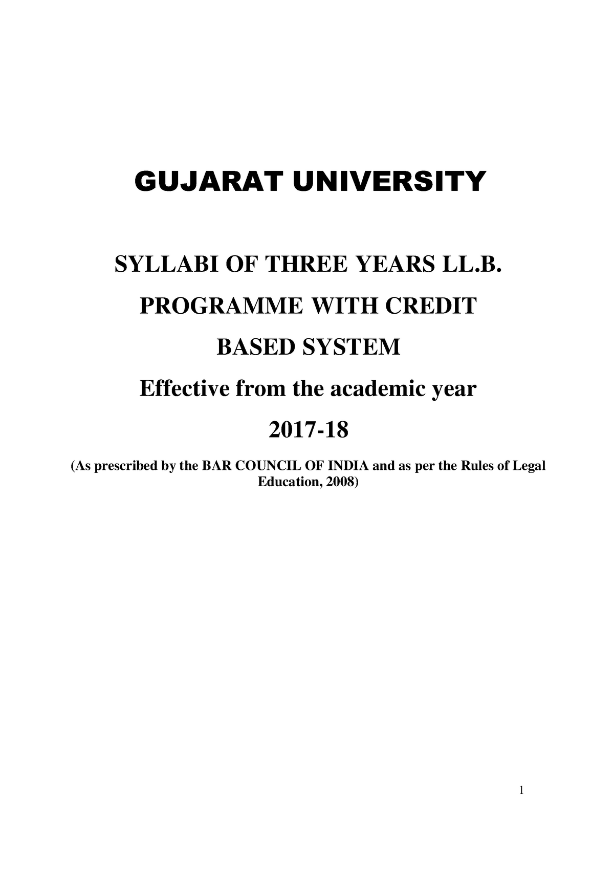 3 Years' LL.B. Revised Syllabus March 2018 - StuDocu