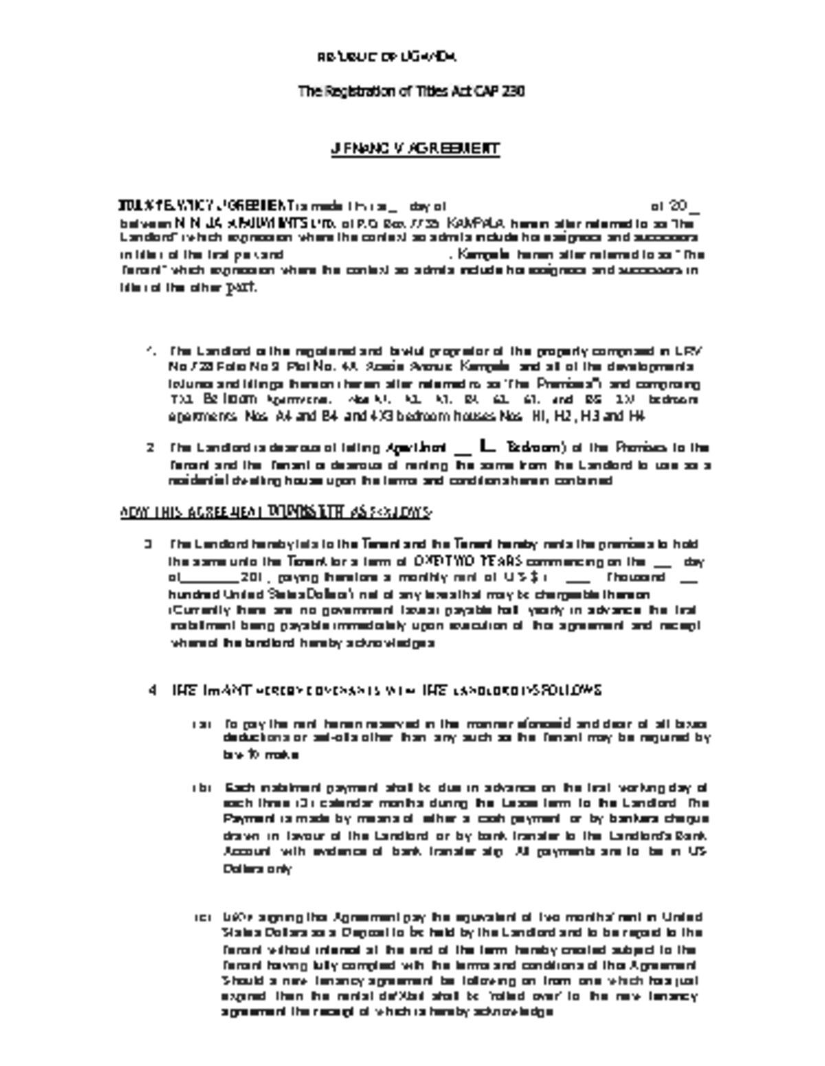 Aagreee - brief - RB'UBUC OF UGANDA JFNANC:V AGREEMENT nus1'EJW'IICY J ...