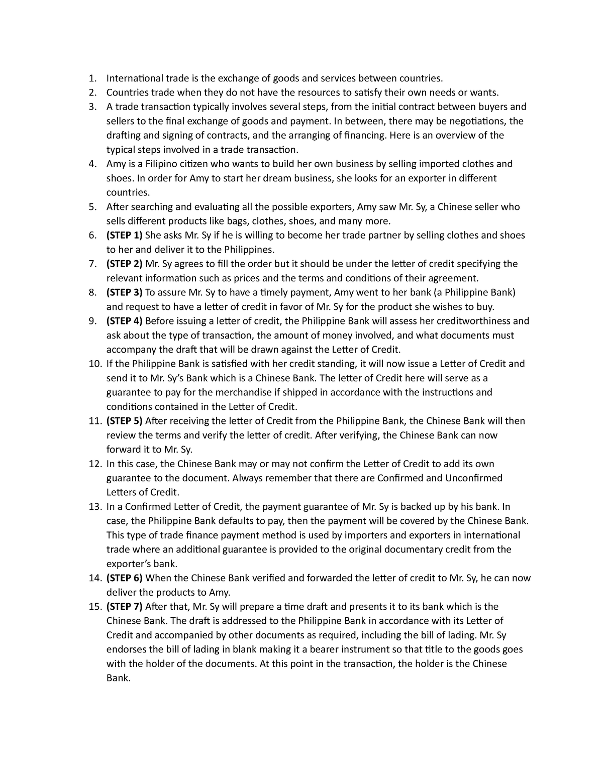 Assignment-5.1-script - International trade is the exchange of goods ...