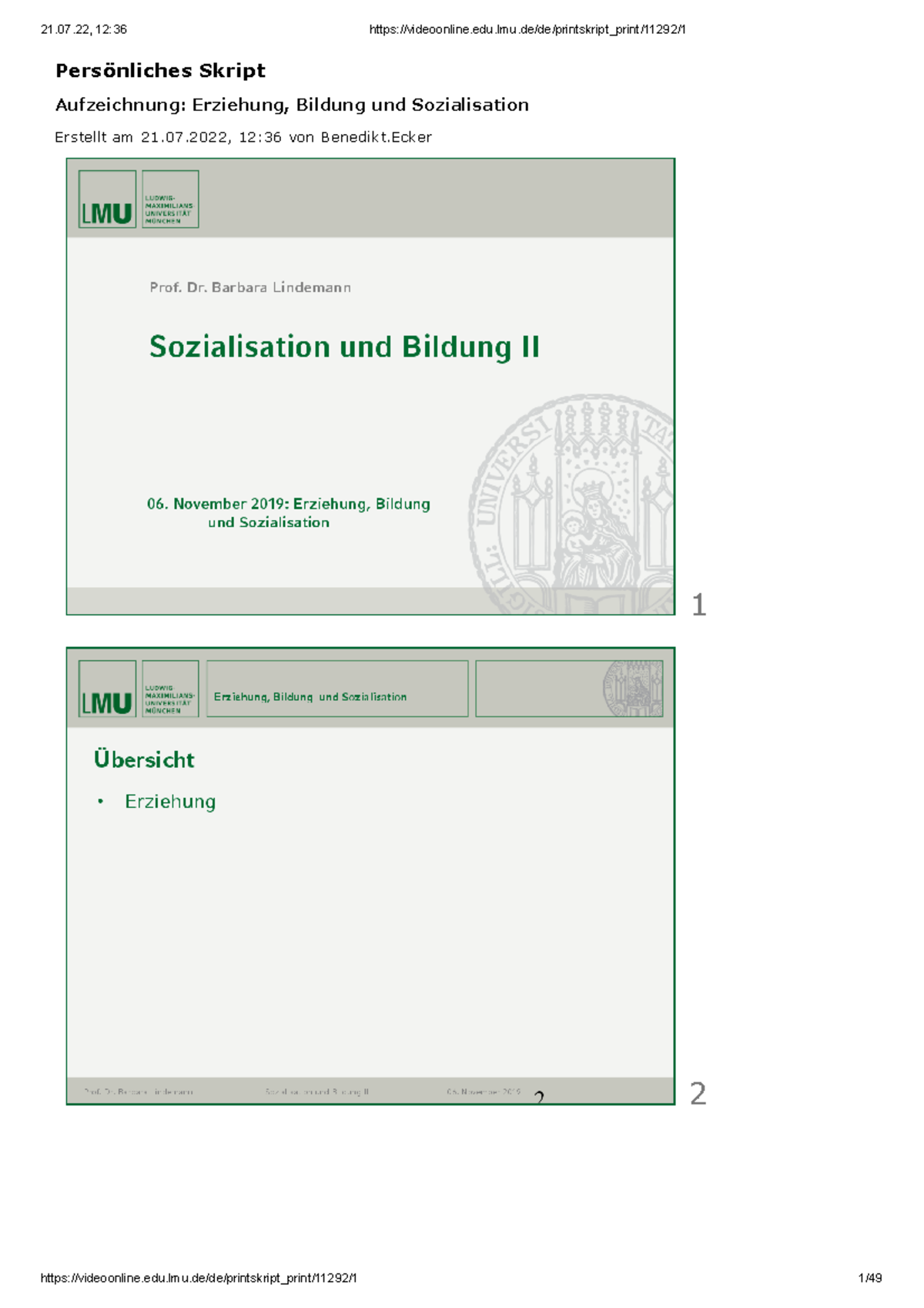 3. Erziehung, Bildung Und Sozialisation - Sozialisation Und Bildung II ...