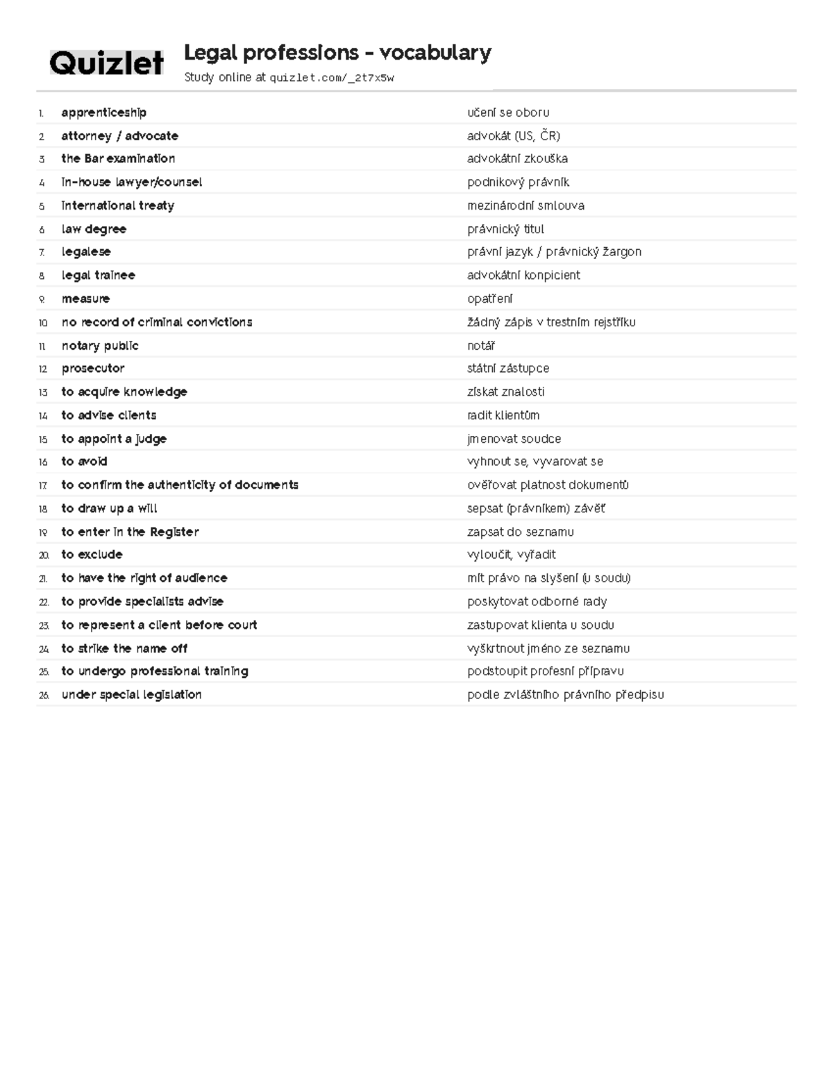 4. quizlet y\y apprenticeship učení se oboru attorney / advocate