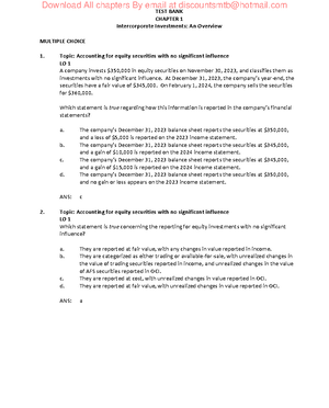 Advanced Accounting 4e Hamlen, Huefner, Largay (Test Bank All Chapters ...