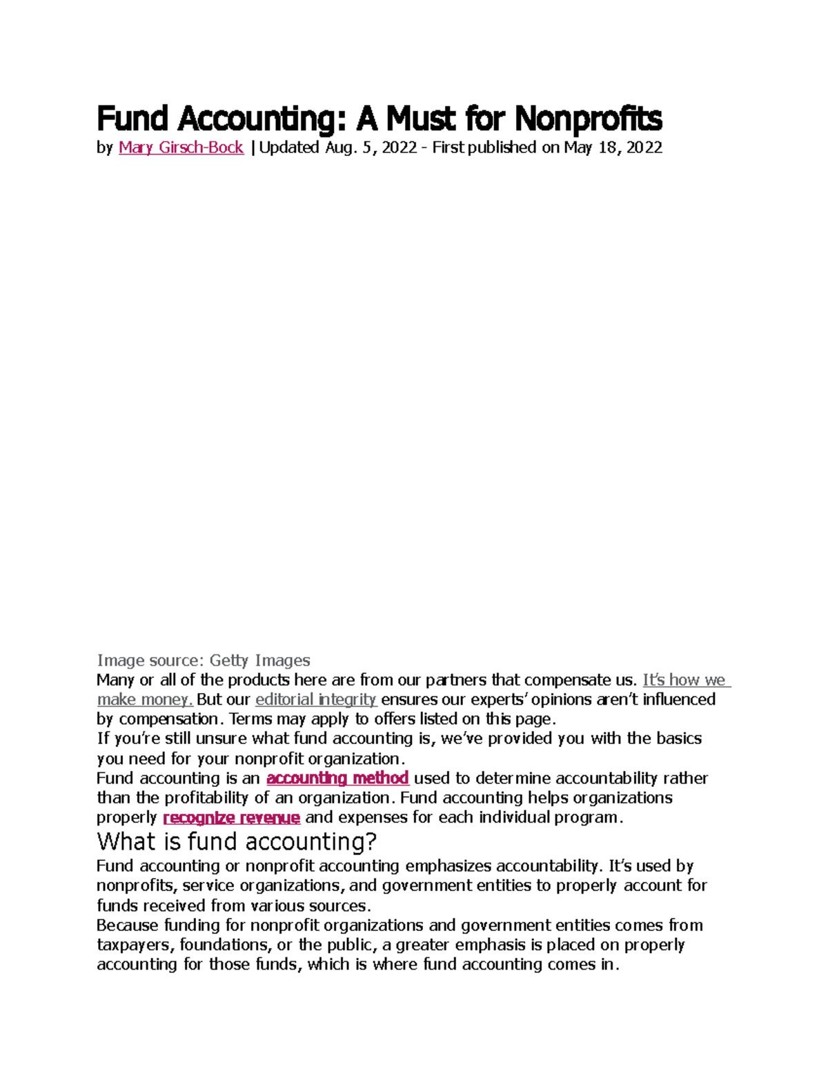 FUND Accounting FOR NON Profit Fund Accounting A Must for Nonprofits