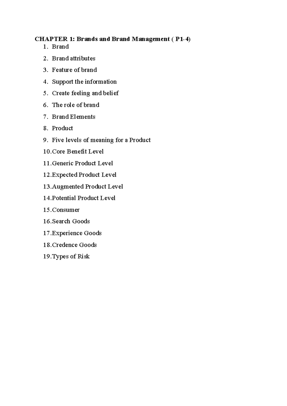 Mục lục - ergdfg - CHAPTER 1: Brands and Brand Management ( P1-4) 1 ...