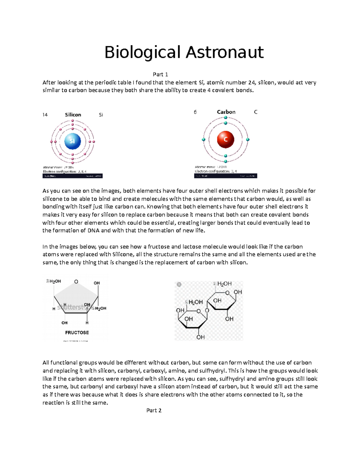 biological astronaut assignment