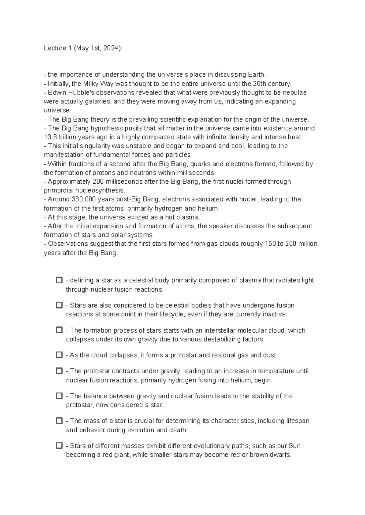 EVS 1101 - Chapter 1 notes - Lecture 1 (May 1st, 2024): the importance ...