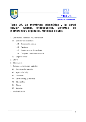 EVAU TEMA 1 - EJERCICIOS EVAU TEMA 1 BIOLOGIA - EXÁMENES EVAU. TEMA 1 1 ...