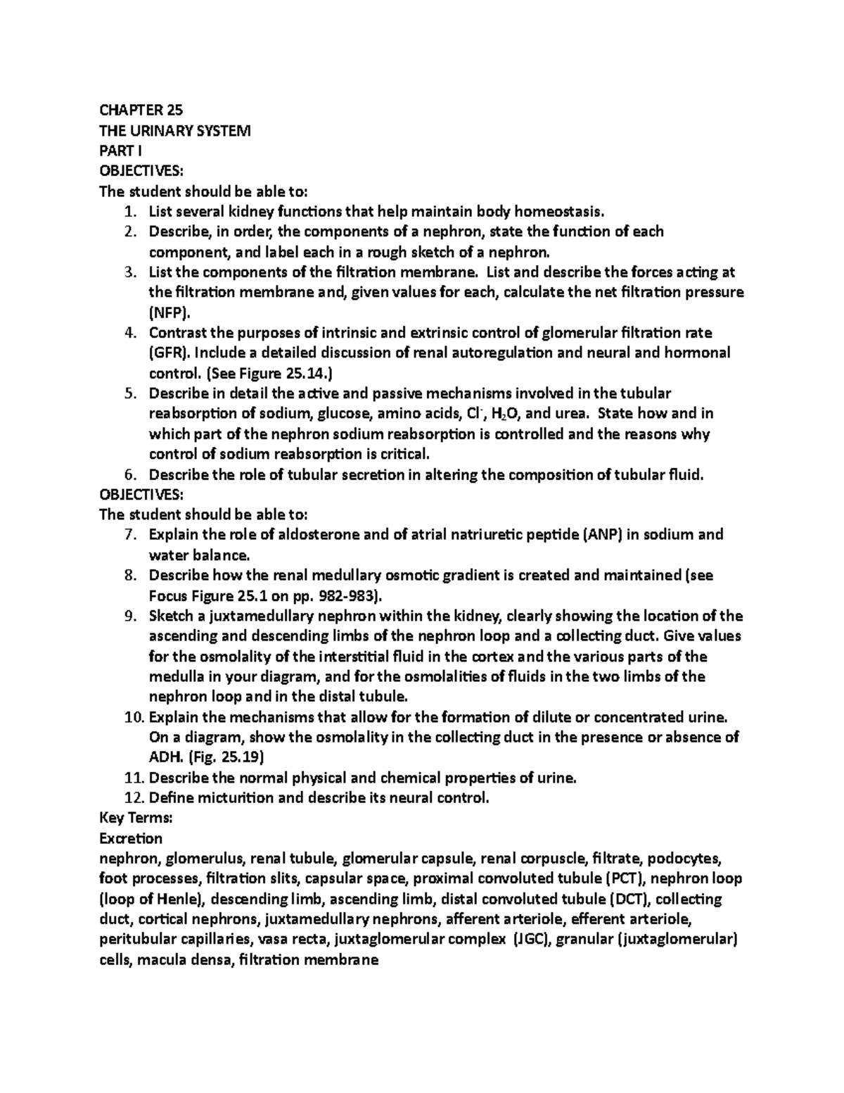 Chapter 25 urinary system - CHAPTER 25 THE URINARY SYSTEM PART I ...