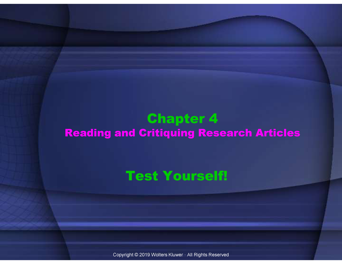 tips for critiquing a research article