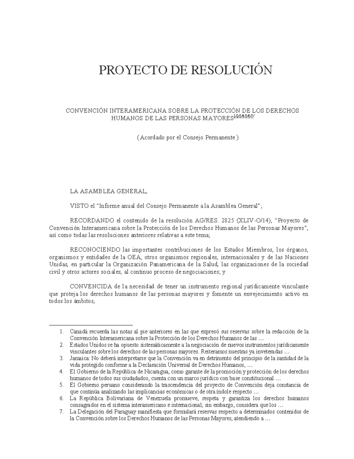 Convencion Interamericana Sobre La Proteccion De Los Derechos Humanos ...