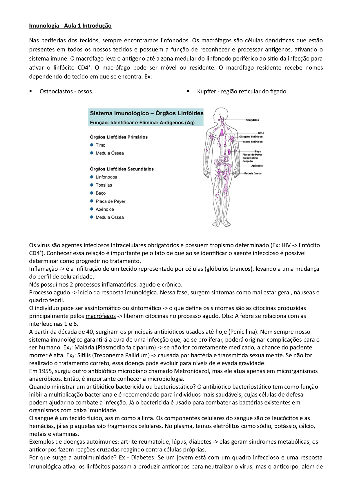 Imunologia - Aula 1 Introdução - Os Macrófagos São Células Dendríticas ...