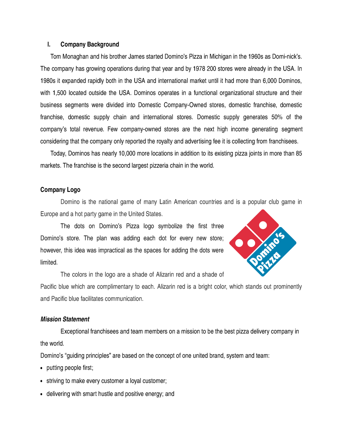 Case Study Dominos Pizza