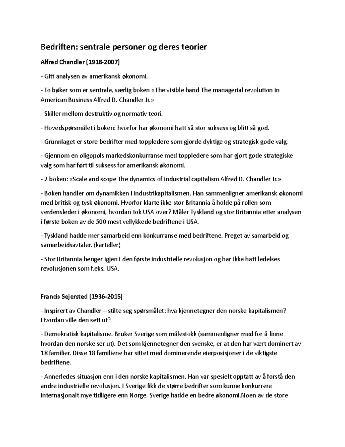 Sentrale personer og deres teorier - Bedriften: sentrale personer og ...