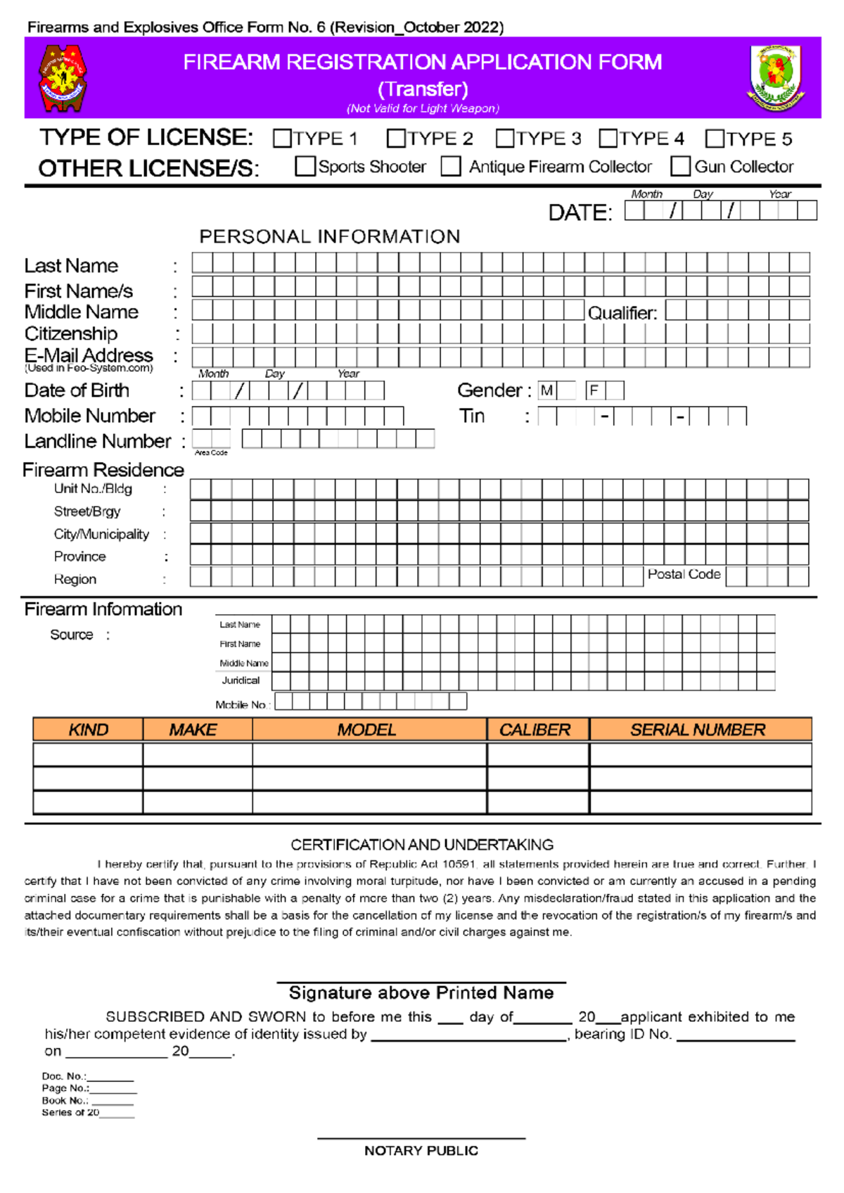 Firearms Transfer FORM 3 - Criminology - Studocu