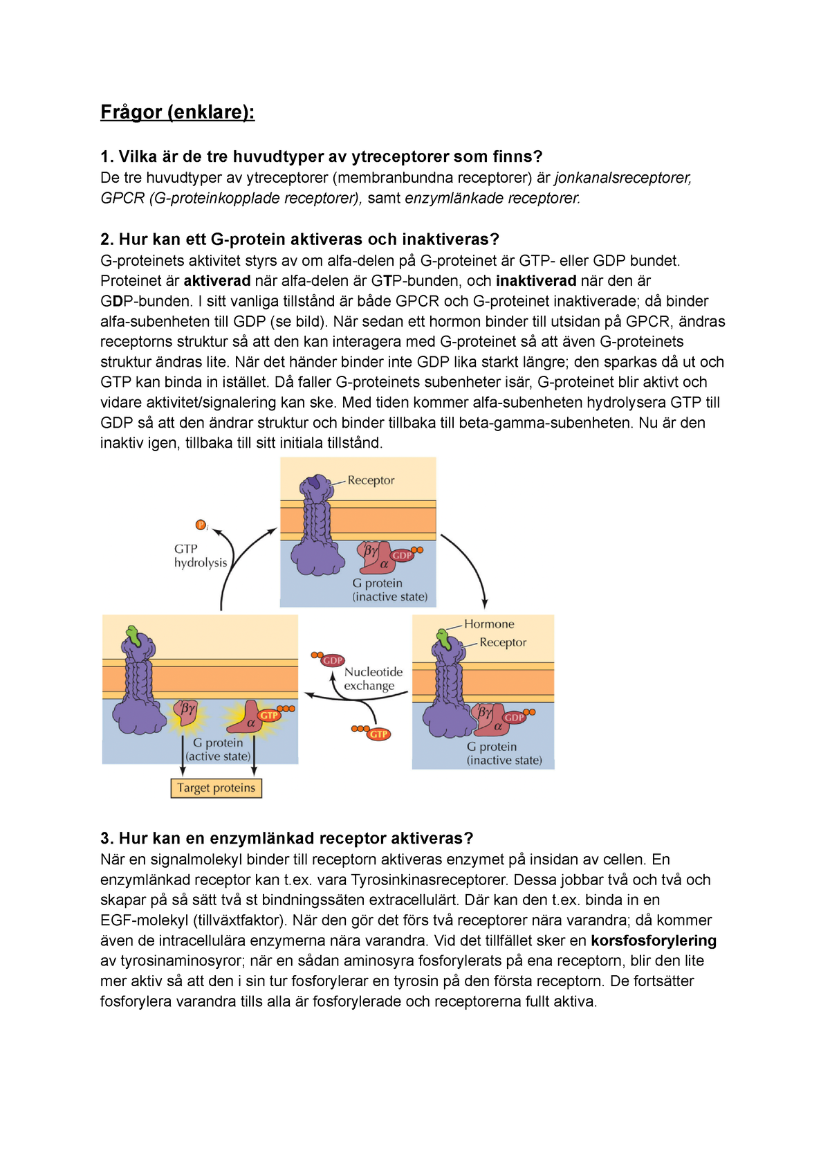 Övningsuppgifter - Cellkommunikation, Cytoskelett, Cellcykeln - BB1160 ...