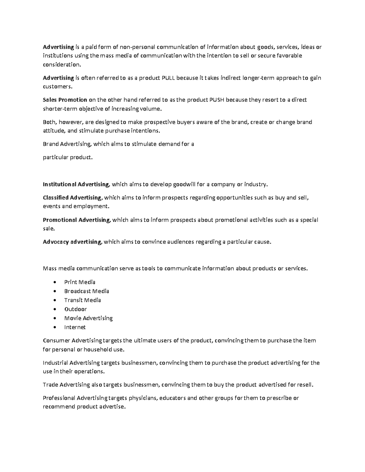 Reviewer-Advertising of the product - Advertising is a paid form of non ...