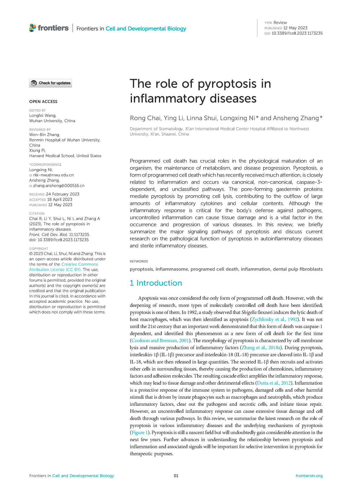 S01 - THE ROLE OF Pyroptosis IN Inflammatory Diseases - FARMACOLOGÍA ...